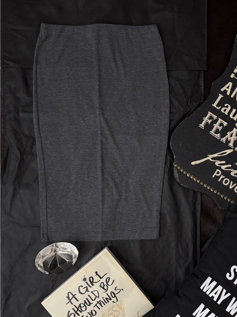 Forever 21 Charcoal Gray Pencil Skirt